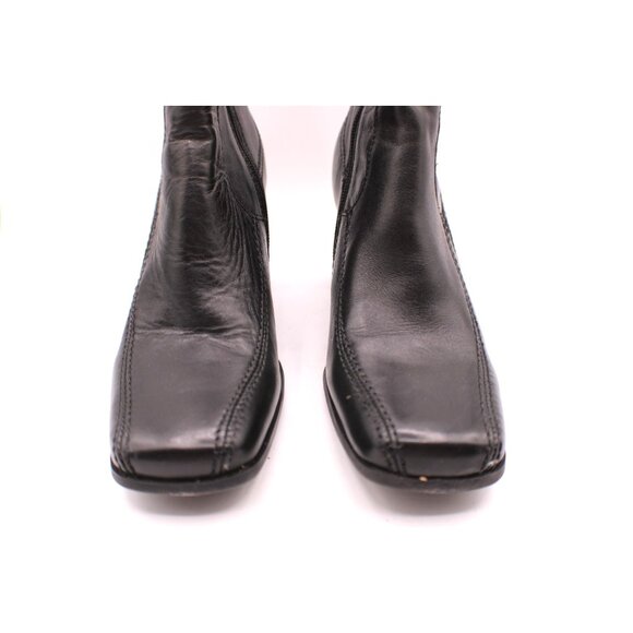 Apostrophe Nina Boots 7M Black Leather Square Toe Side Zip Above Ankle with Box - Picture 3 of 11
